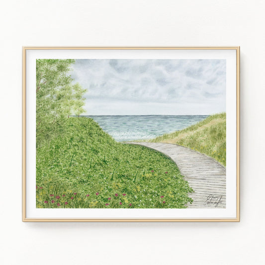 Boardwalk to Point Beach Limited Edition Print Emilie Taylor Art