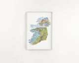 Northern Ireland Watercolor Print, Ireland Painting, Giant's Causeway Ireland