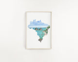 Brazil Watercolor Print, Brazil Painting, Fernando de Noronha National Park, Brazil South America Emilie Taylor Art