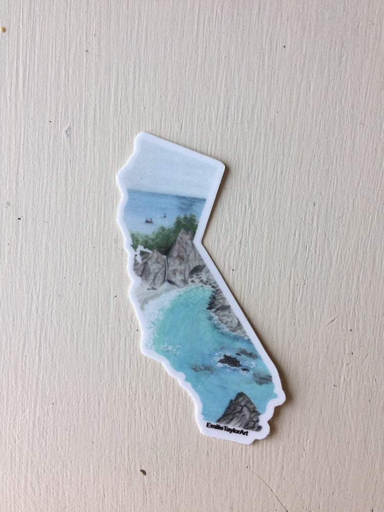 California Decal, Watercolor California Sticker, CA Car Decal, State Sticker, Waterproof Decal Emilie Taylor Art