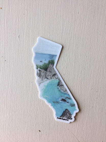 California Decal, Watercolor California Sticker, CA Car Decal, State Sticker, Waterproof Decal Emilie Taylor Art