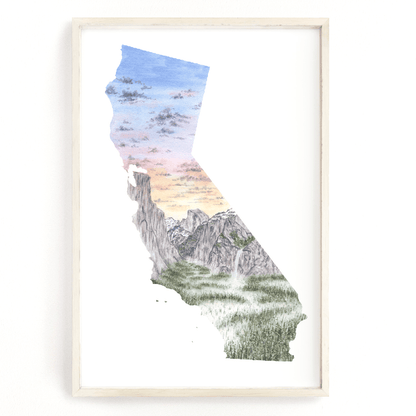 California Watercolor Print, Kings Canyon National Park Art, National Park of California Emilie Taylor Art