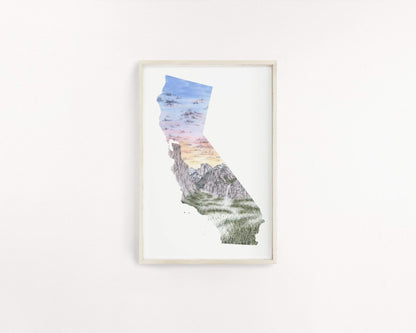 California Watercolor Print, Sequoia National Park Art, General Sherman, National Park of California Emilie Taylor Art