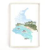 Colombia Watercolor Print, Colombia Painting, Tayrona National Park, Colombia South America gift Emilie Taylor Art