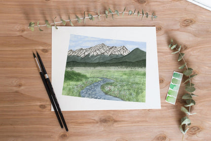 Colorado Great Sand Dunes National Park, Colorado Watercolor Painting, Great Sand Dunes Souvenir Emilie Taylor Art