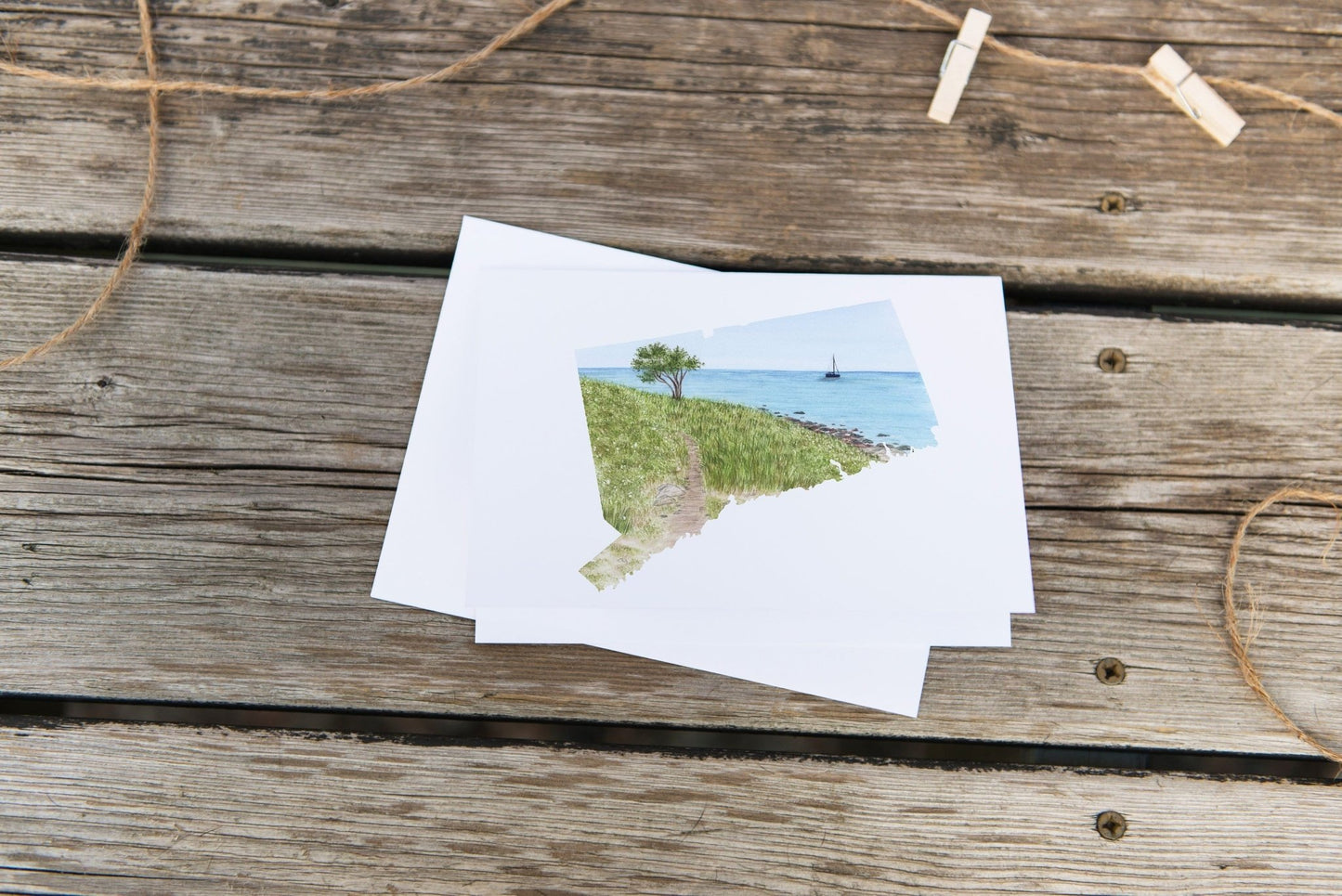 Connecticut Greeting Card, Watercolor State Card, CT State Gift, Connecticut Souvenir, CT Gift Emilie Taylor Art