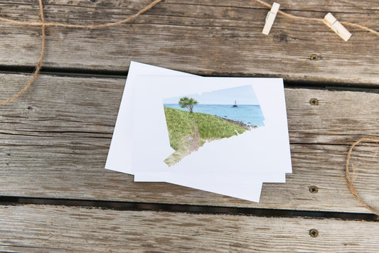 Connecticut Greeting Card, Watercolor State Card, CT State Gift, Connecticut Souvenir, CT Gift Emilie Taylor Art