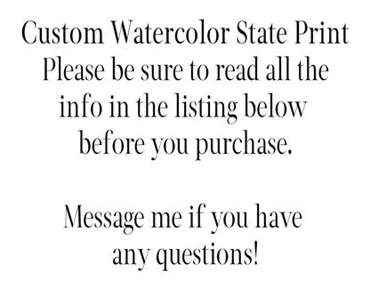 Custom Trail State to State Print, Custom Home State Art, long distance relationship gift Emilie Taylor Art