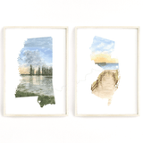 Custom Trail State to State Print, Custom Home State Art, long distance relationship gift Emilie Taylor Art