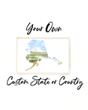 Custom Watercolor State Print, Custom State Art, Custom Country, Commission State or Country Art Emilie Taylor Art