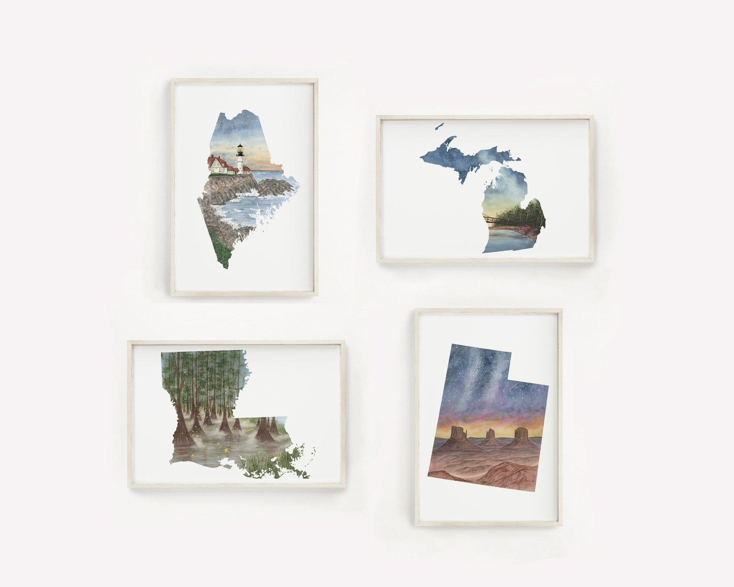 Custom Watercolor State Print, Custom State Art, Custom Country, Commission State or Country Art Emilie Taylor Art