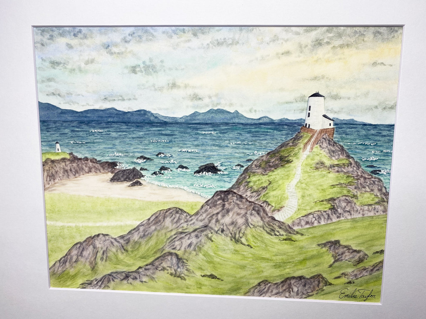 Day Beacons Original Painting Mated to size 16x20 Emilie Taylor Art