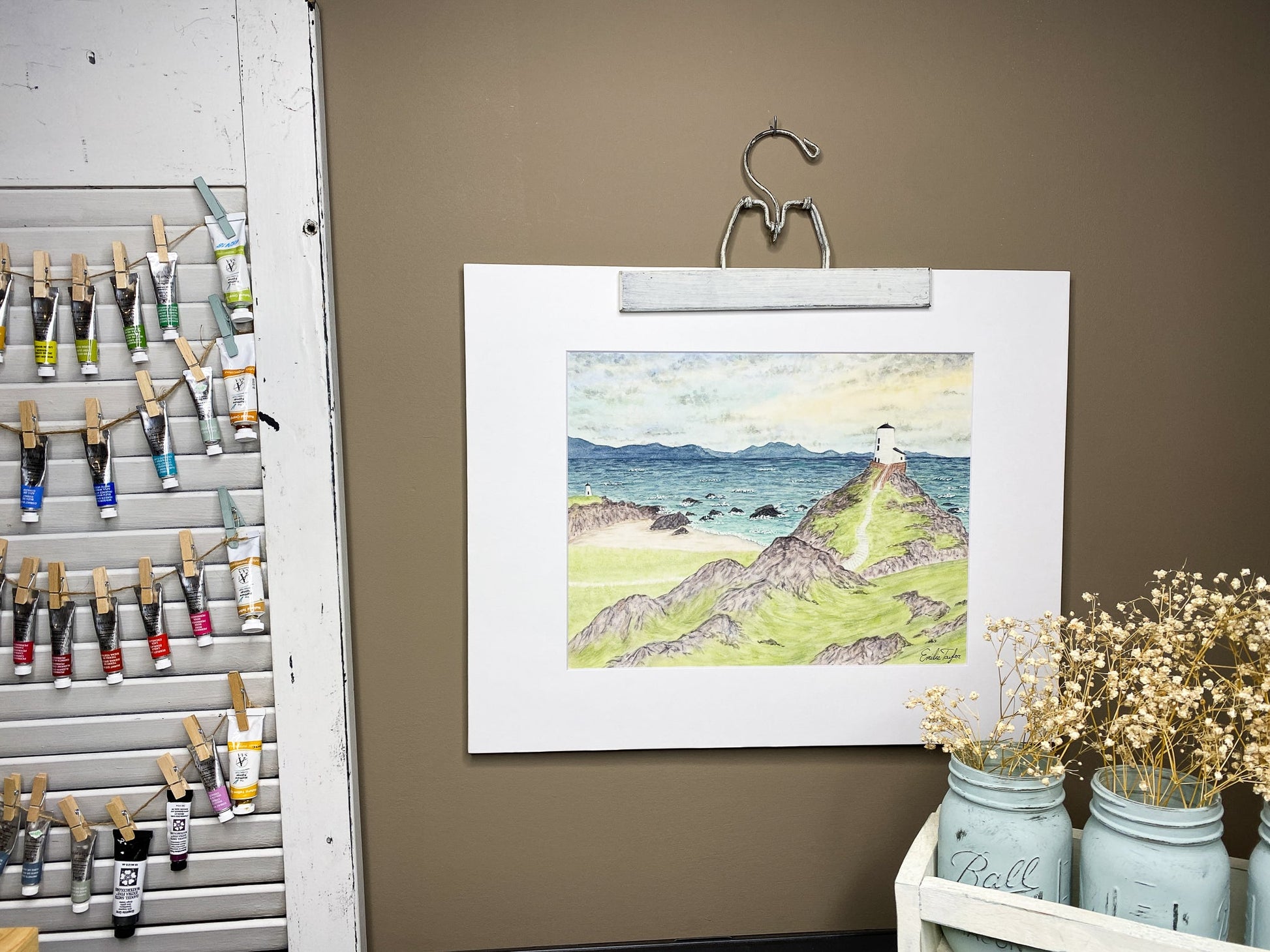 Day Beacons Original Painting Mated to size 16x20 Emilie Taylor Art