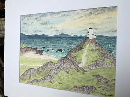 Day Beacons Original Painting Mated to size 16x20 Emilie Taylor Art