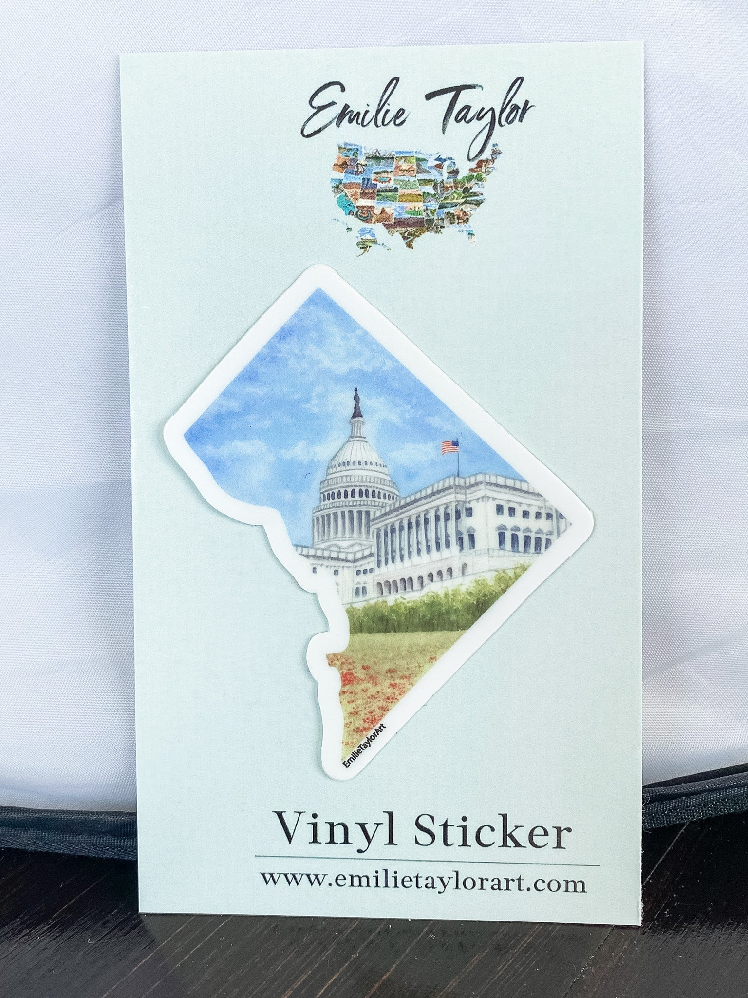 DC Decal, Watercolor DC Sticker, DC Car Decal, Capital Decal, State Sticker, Thermos Decal, Waterproof District of Colombia Decal Emilie Taylor Art