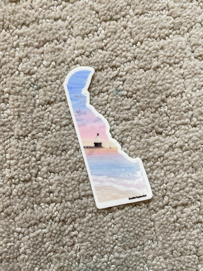 Delaware Decal, Watercolor Delaware Sticker, DE Car Decal, State Decal, State Sticker, Thermos Decal, Waterproof Delaware Decal Emilie Taylor Art