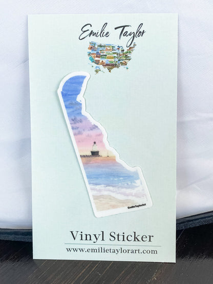 Delaware Decal, Watercolor Delaware Sticker, DE Car Decal, State Decal, State Sticker, Thermos Decal, Waterproof Delaware Decal Emilie Taylor Art