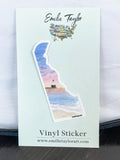 Delaware Decal, Watercolor Delaware Sticker, DE Car Decal, State Decal, State Sticker, Thermos Decal, Waterproof Delaware Decal Emilie Taylor Art