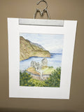 Eilean Donan Original Painting Mated to size 16x20 Emilie Taylor Art