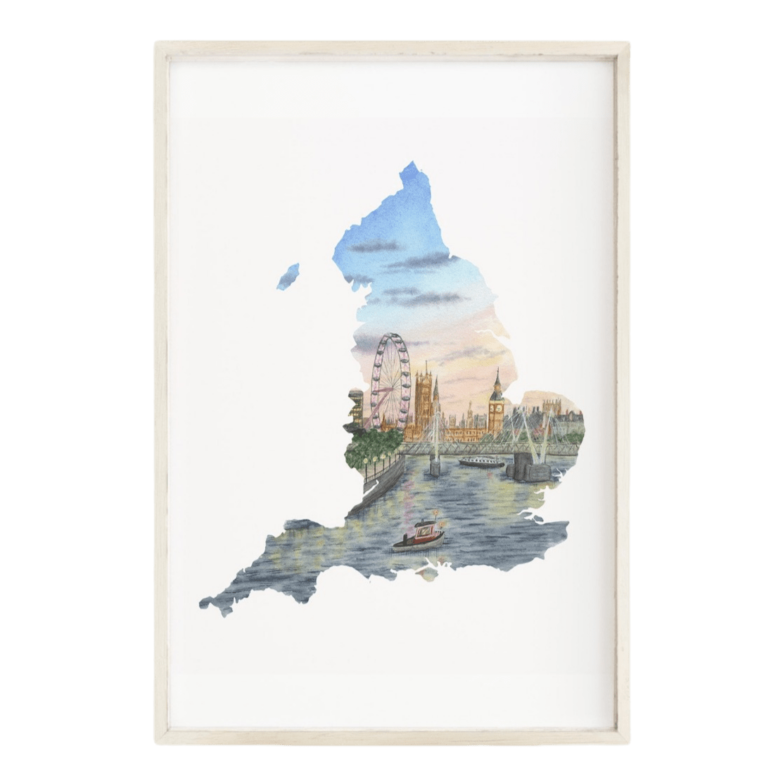England Watercolor Print, England Art, London Painting, Big Ben, England Souvenir Emilie Taylor Art