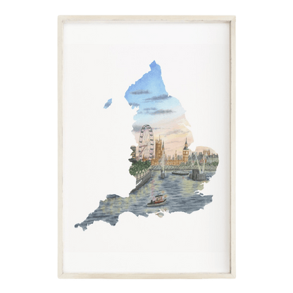 England Watercolor Print, England Art, London Painting, Big Ben, England Souvenir Emilie Taylor Art