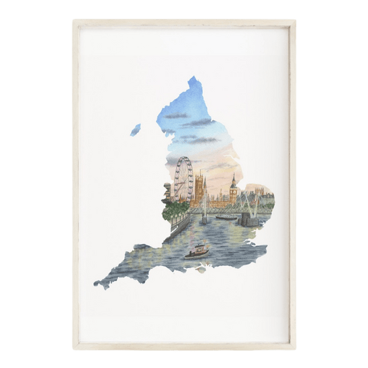 England Watercolor Print, England Art, London Painting, Big Ben, England Souvenir Emilie Taylor Art
