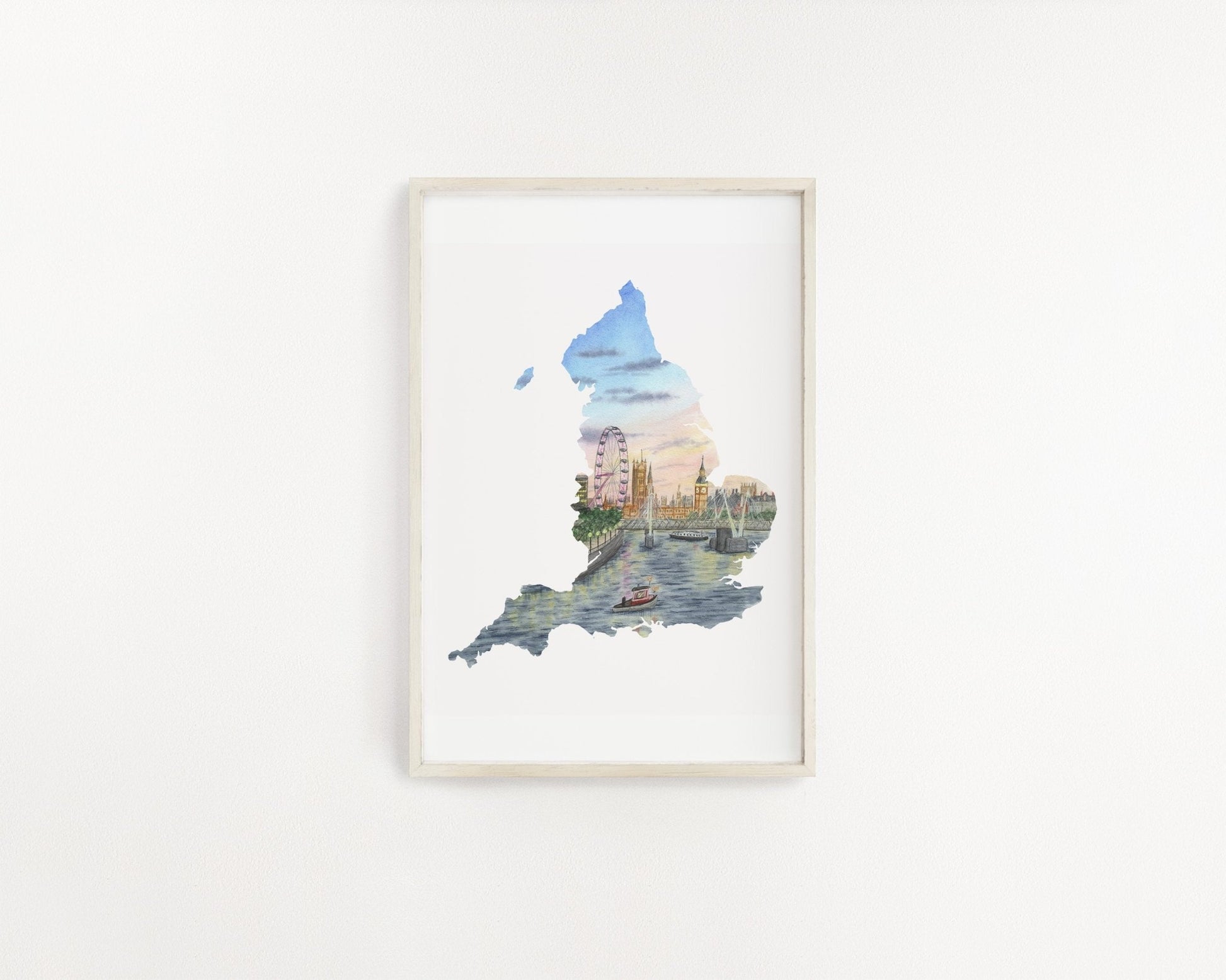 England Watercolor Print, England Art, London Painting, Big Ben, England Souvenir Emilie Taylor Art
