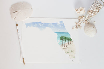 Florida Everglades National Park Florida Watercolor Painting, Florida State Art Emilie Taylor Art