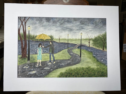 Follow Me Down Original Painting Mated to size 18x24 Emilie Taylor Art