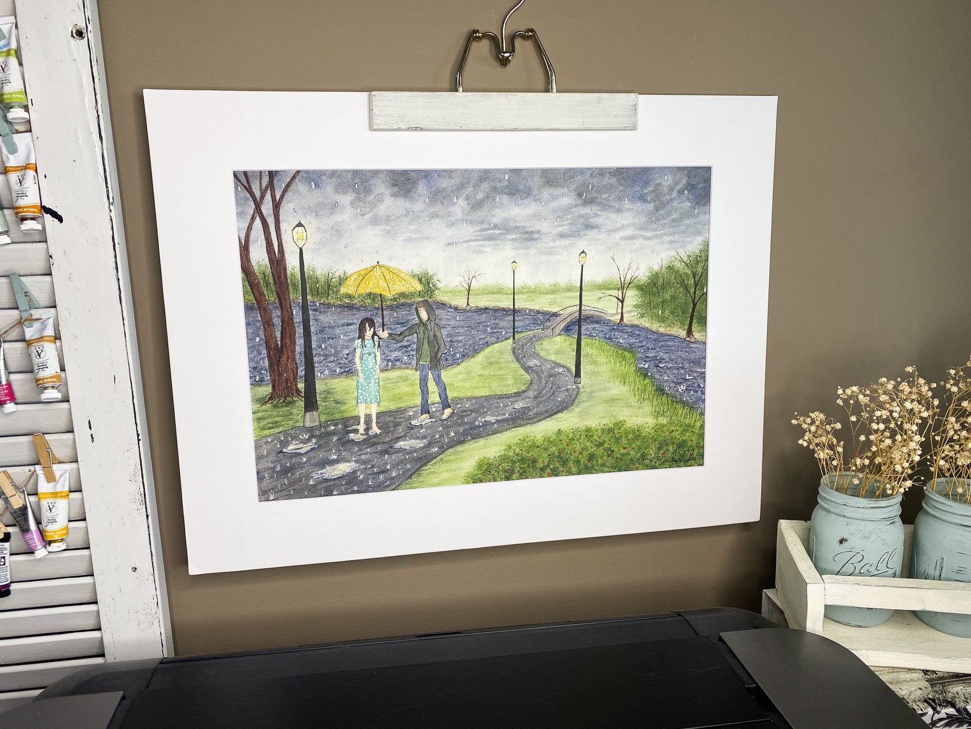 Follow Me Down Original Painting Mated to size 18x24 Emilie Taylor Art
