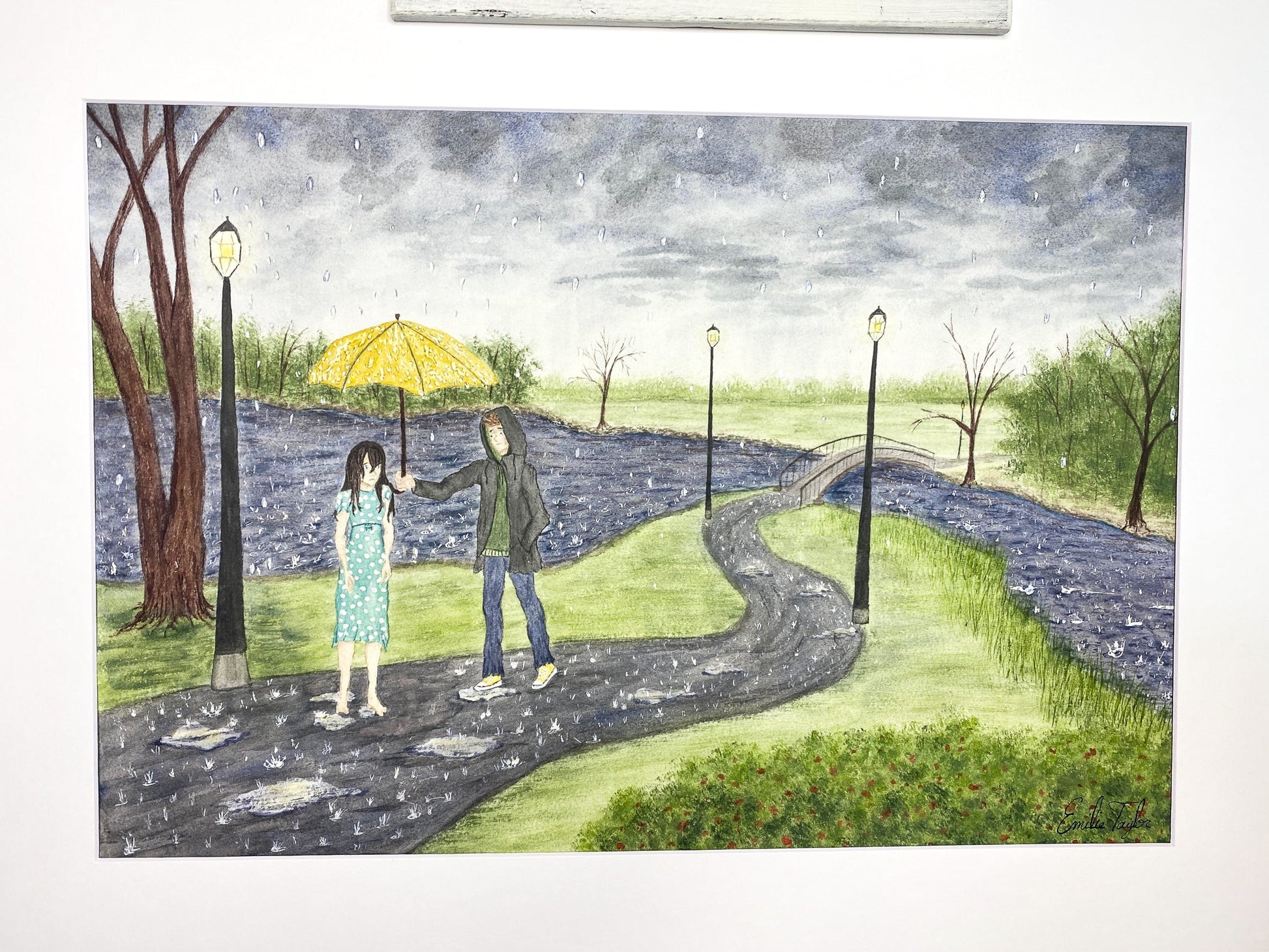 Follow Me Down Original Painting Mated to size 18x24 Emilie Taylor Art