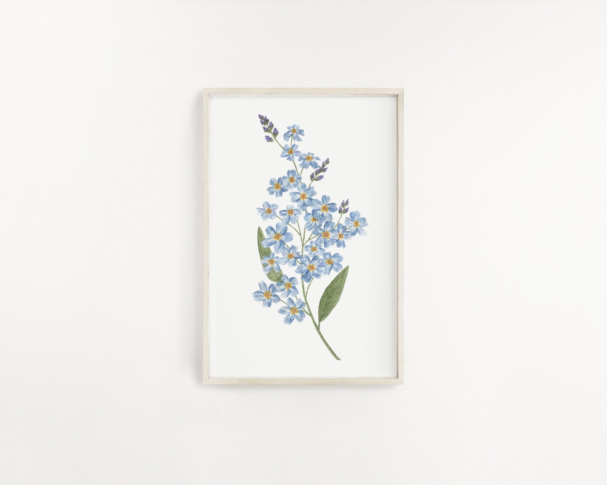 Forget Me Not Print, Watercolor Forget Me Nots Painting, Blue Floral Art, Blue Flowers Emilie Taylor Art