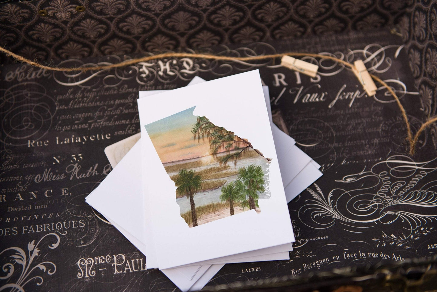 Georgia Greeting Card, Watercolor Home State Card, GA State Gift, Georgia Souvenir, GA Travel Gift Emilie Taylor Art