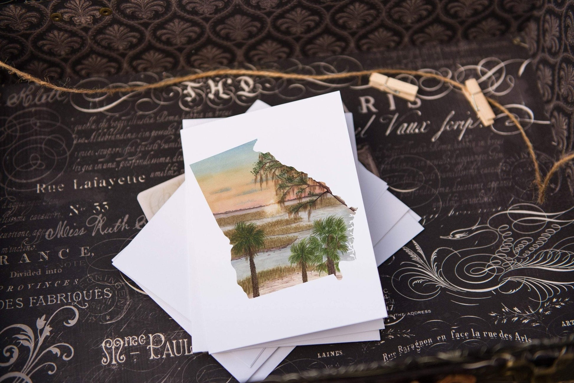 Georgia Greeting Card, Watercolor Home State Card, GA State Gift, Georgia Souvenir, GA Travel Gift Emilie Taylor Art