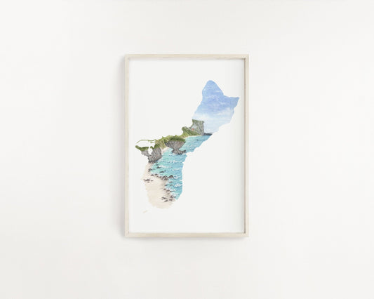 Guam Watercolor Print, Guam Painting, Country of Guam Emilie Taylor Art