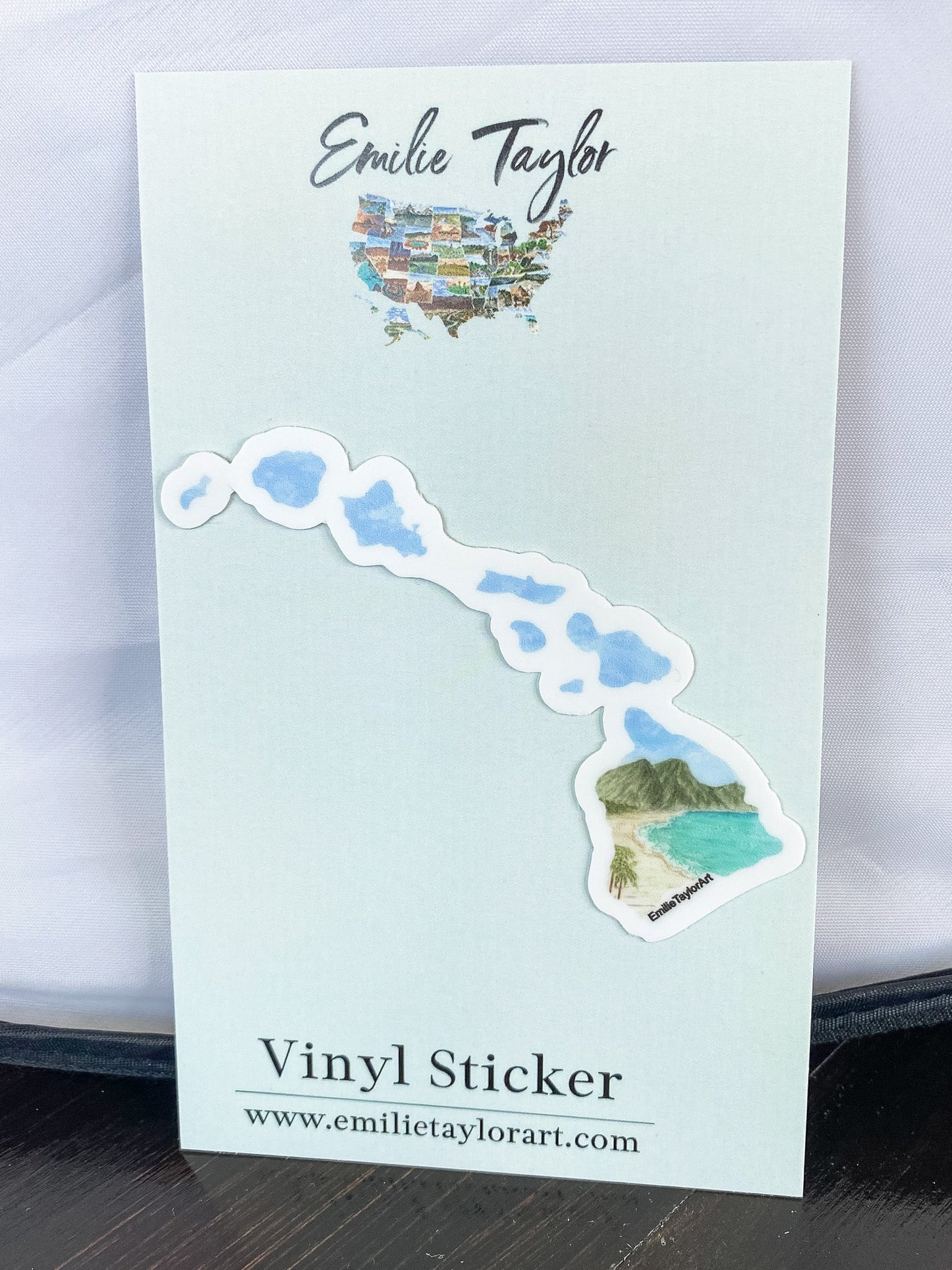 Hawaii Decal, Watercolor Hawaii Sticker Emilie Taylor Art
