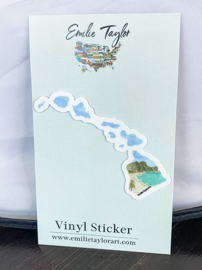 Hawaii Decal, Watercolor Hawaii Sticker Emilie Taylor Art