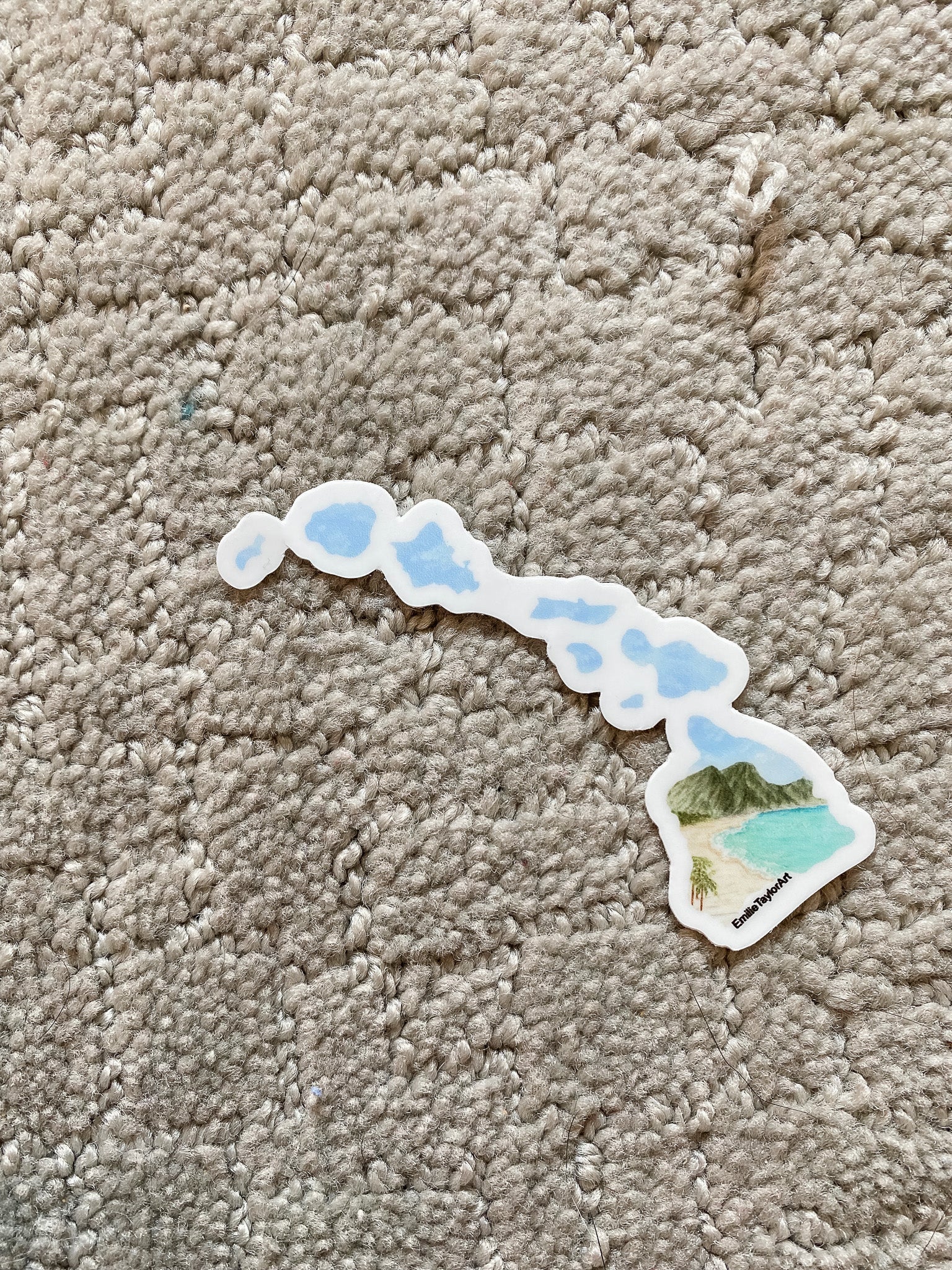 Hawaii Decal, Watercolor Hawaii Sticker Emilie Taylor Art