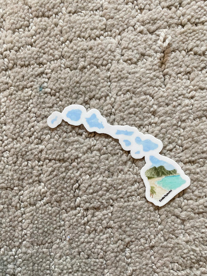 Hawaii Decal, Watercolor Hawaii Sticker Emilie Taylor Art