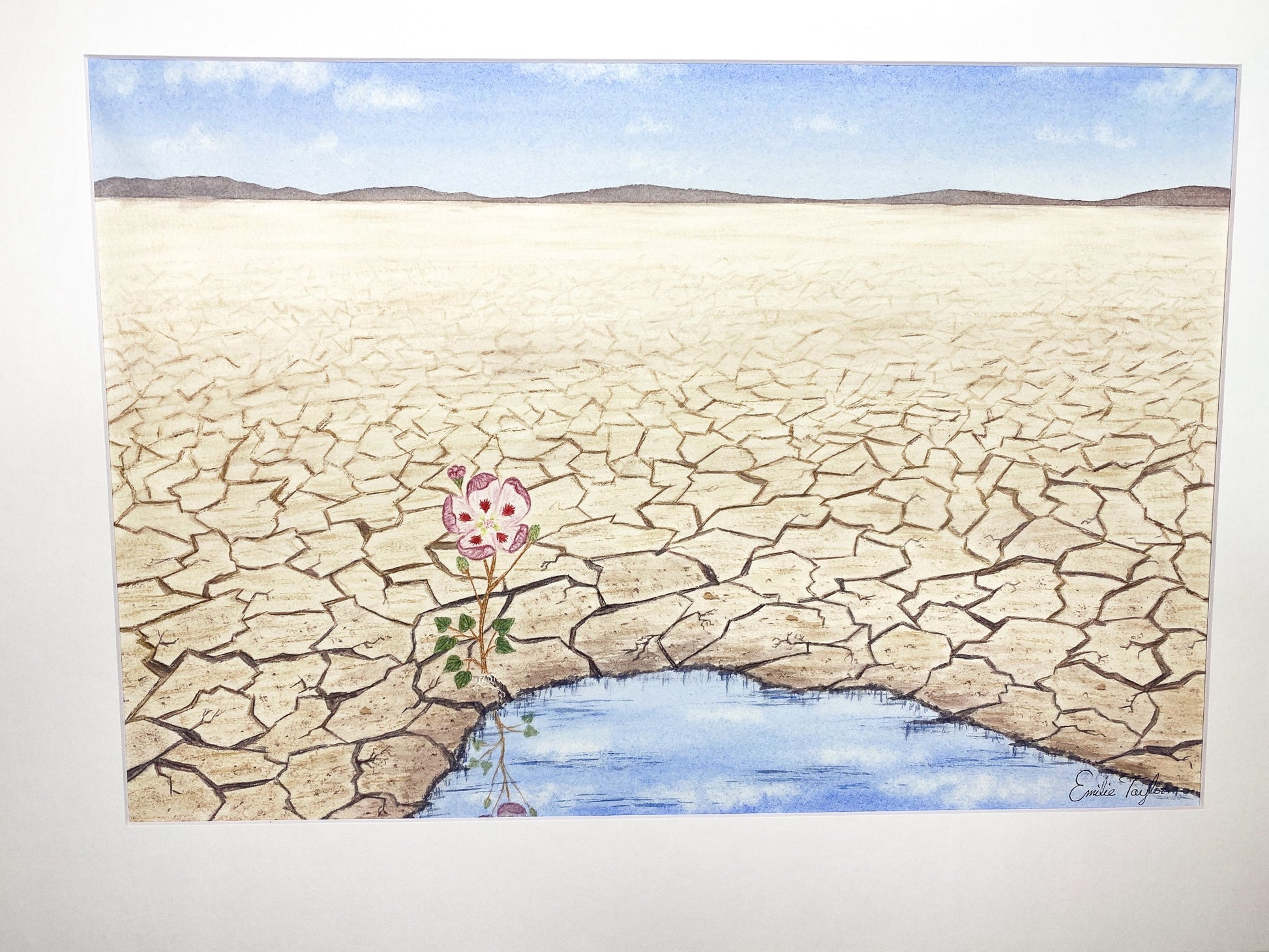 Hope is a Seed you have to Sow Original Painting Mated to size 18x24 Emilie Taylor Art