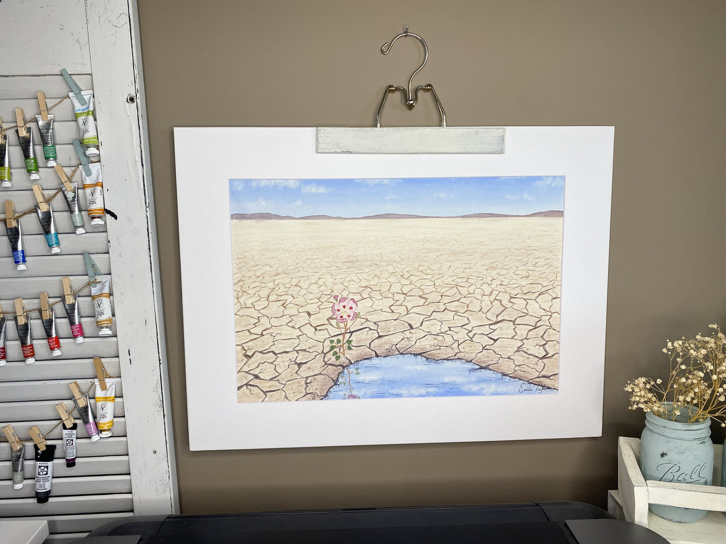 Hope is a Seed you have to Sow Original Painting Mated to size 18x24 Emilie Taylor Art