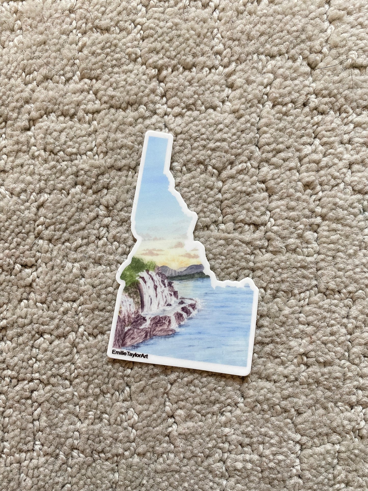 Idaho Decal, Watercolor Idaho Sticker, ID Car Decal, State Decal, State Sticker, Thermos Decal, Waterproof Idaho Decal, ID Decal Emilie Taylor Art