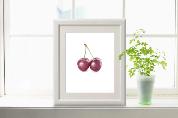 Watercolor Cherry Painting, Kitchen Art, Fruit Print, Fruit Art, Watercolor Fruit, Cherry Art - Emilie Taylor Art