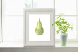 Watercolor Pear Painting, Kitchen Wall Art, Dining Room Decor, Watercolor Fruit, Pear Art - Emilie Taylor Art