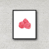 Watercolor Raspberry Painting, Kitchen Art,  Fruit Painting, Fruit print, Watercolor Raspberry art - Emilie Taylor Art