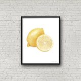 Watercolor Lemon Painting, Fruit Print, kitchen prints, Gardener Gift, Fruit Art, Watercolor Lemon - Emilie Taylor Art