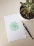 Green Succulent Print, Watercolor Succulent Painting, Succulent, Succulent Decor, Green Succulent - Emilie Taylor Art