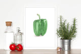 Watercolor Green Pepper Painting, Pepper Art, Gardener Gift, Watercolor Pepper, Green Pepper - Emilie Taylor Art
