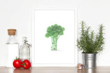 Watercolor Broccoli Painting, Kitchen Art, Vegetable Print, Watercolor Garden, Broccoli Art - Emilie Taylor Art
