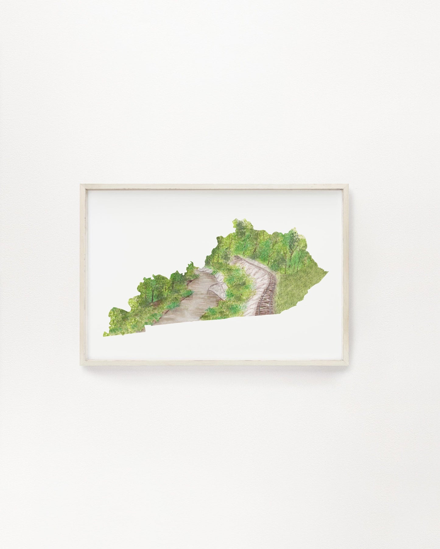 Kentucky Watercolor Print, Kentucky State, Home State Art, Kentucky map art,  Big South Fork River - Emilie Taylor Art